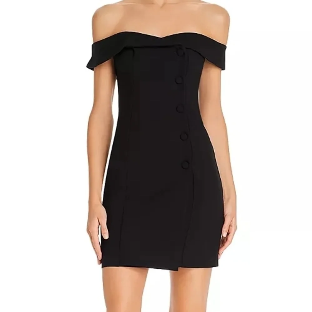 Likely Black Strapless Button-Detail Dress